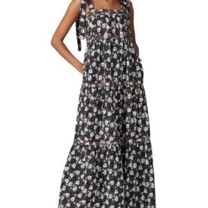 warm big love rainbow floral square neck boho maxi dress